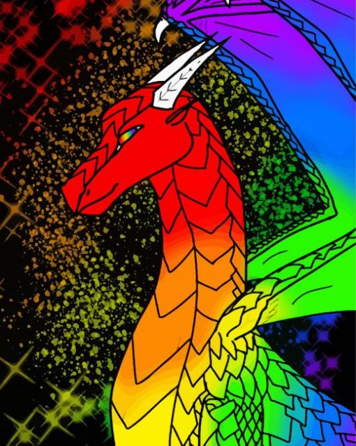 Rainbow Dragon paint by number