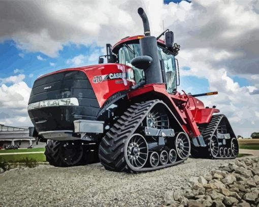 Red Case IH paint by number