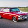 Red Chevy Nova paint by number