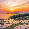 Rice Field Sunset Nagasaki paint by number