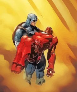 Sad Captain America And Iron Man paint by number