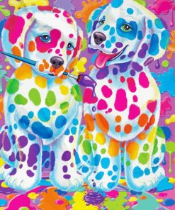 Splatter Rainbow Dog Art paint by number