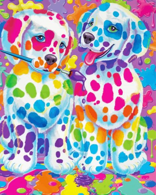 Splatter Rainbow Dog Art paint by number