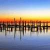 Sunset Silhouette In Gulf Of Mexico paint by number