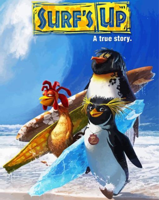 Surfs Up Movie Poster paint by number