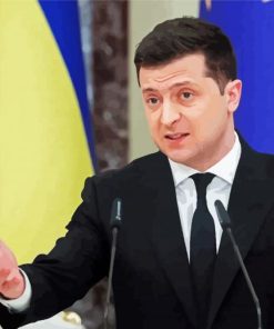 Ukraine Zelensky President paint by number