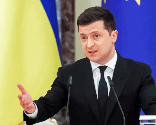 Ukraine Zelensky President paint by number