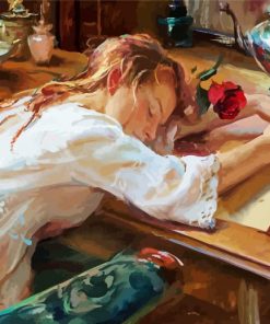 Vintage Lady Daniel F Gerhartz paint by number