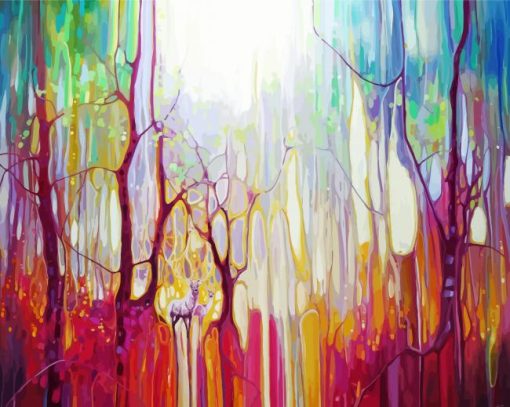 Abstract Forest paint by number