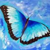 Abstract Blue Butterfly paint by number