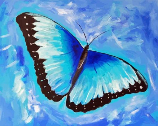 Abstract Blue Butterfly paint by number