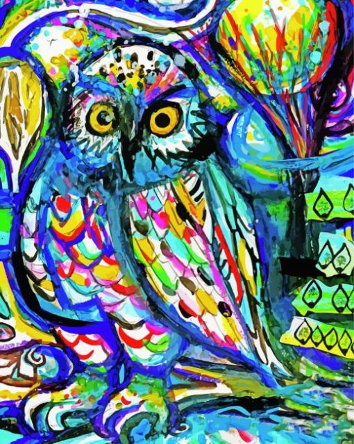 Abstract Owl paint by number