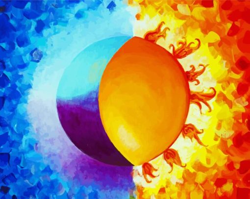 Aesthetic Abstract Sun And Moon Art paint by number