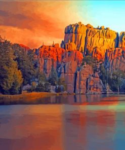 Aesthetic Sylvan Lake In Canada paint by number