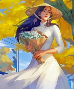 Anime Vietnamese Girl paint by number