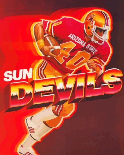 Arizona State Sun Devils Football Player Art paint by number