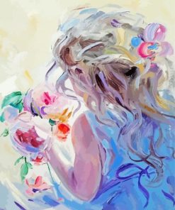 Baby Girl With Flowers paint by number