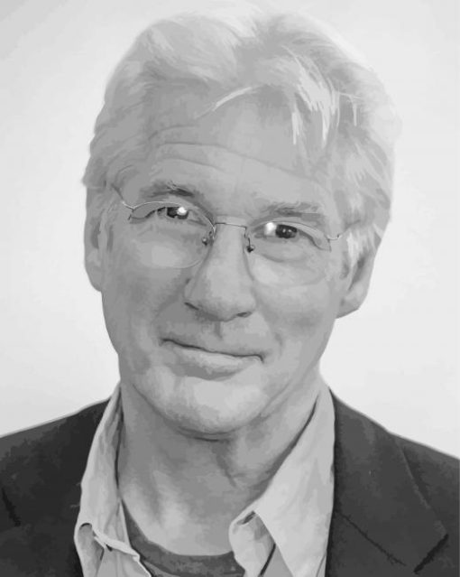 Black And White Richard Gere paint by number