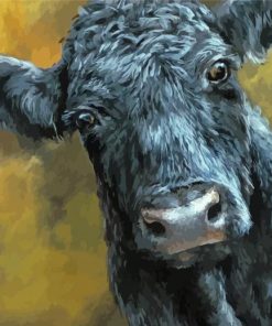 Black Angus Cow paint by number