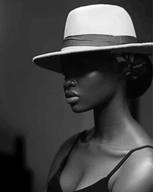 Black Woman In Hat paint by number