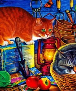 Cats Potting Shed paint by number