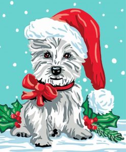 Christmas Terrier Dog paint by number