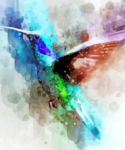 Colorful Abstract Hummingbird Art paint by number