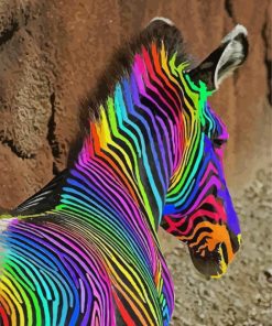 Colorful Zebra paint by number