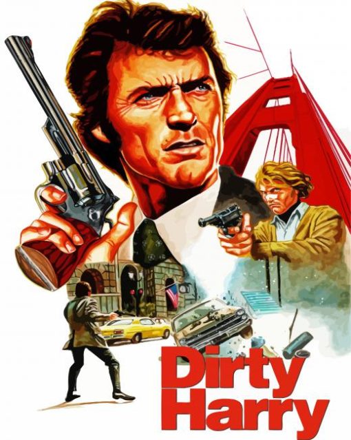 Dirty Harry Movie Poster paint by number