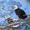 Eagle Birds On Tree paint by number