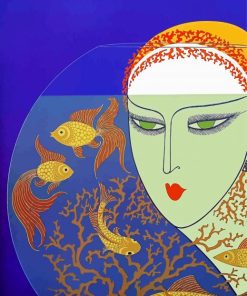 Erte Fish Bowl paint by number