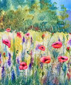 Field Of Wild Flowers Art Paint by number