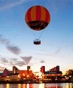 Flying Hot Air Balloons Disney paint by number