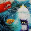 Four Colorful Cats paint by number