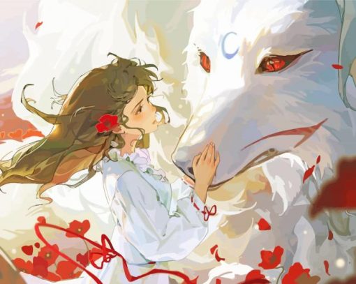 Girl Wolf Anime paint by number