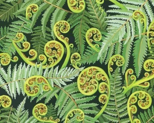 Green koru Art paint by number