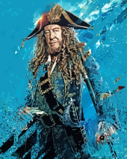 Hector Barbossa Pirates Of The Caribbean paint by number