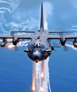 Lockheed Ac 130 Plane paint by number