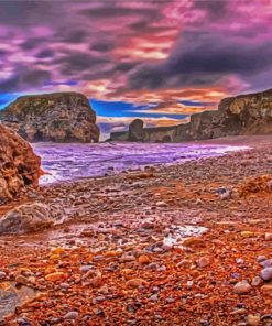 Marsden Beach In South Shields paint by number