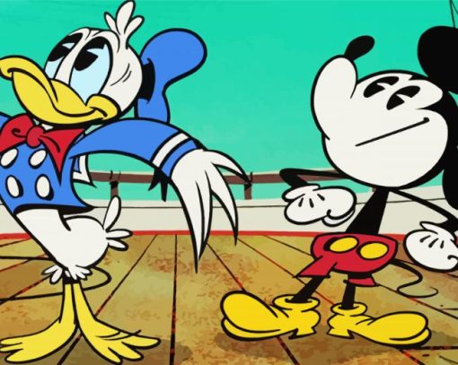 Mickey And Duck Animation Paint by number