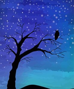 Night Tree Silhouette Paint by number