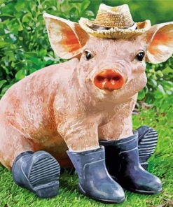 Pig Wearing Boots paint by number