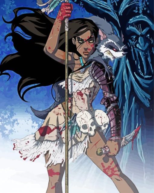 Pocahontas Dark Disney paint by number