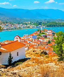 Poros Island Greece paint by number