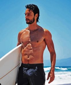 Rodrigo Santoro On Beach paint by number