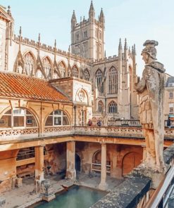 Romans Bath In Bath City England paint by number