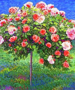 Rose Tree Illustration paint by number