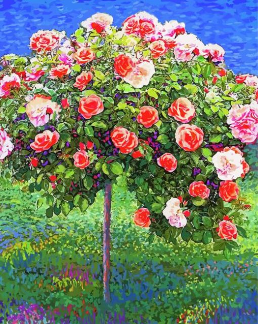 Rose Tree Illustration paint by number