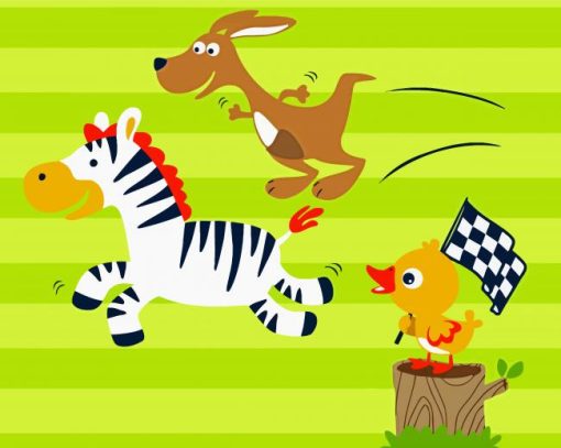 Running Race Animals paint by number