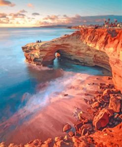 San Diego Sunset Cliffs paint by number